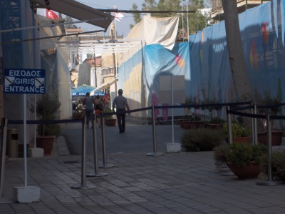 Griekse deel van de grensovergang in Nicosia