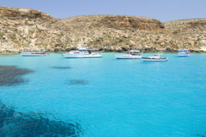 Het eiland Lampedusa, Italië