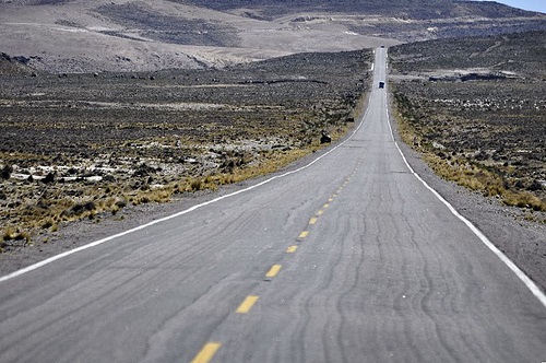 Autoweg van Chivay naar Arequipa
