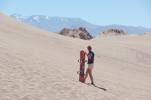 Sandboarden in San Pedro de Atacama
