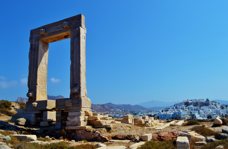 Portara poort op Naxos