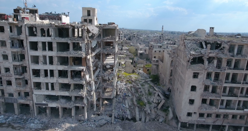 Ruïne van Aleppo in Syrië